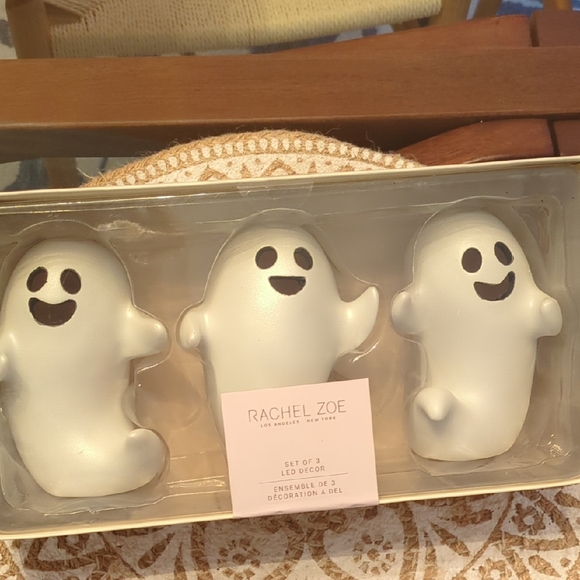 Rachel Zoe LED Ghost Decor Halloween 🎃 🎃 🎃 Set NWB - Picture 1 of 4